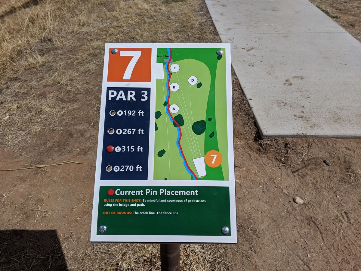 Hole #7's tee sign