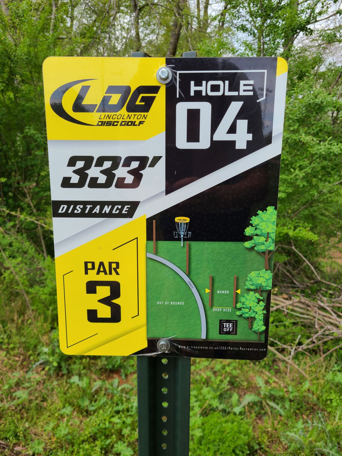 Hole 4 tee sign