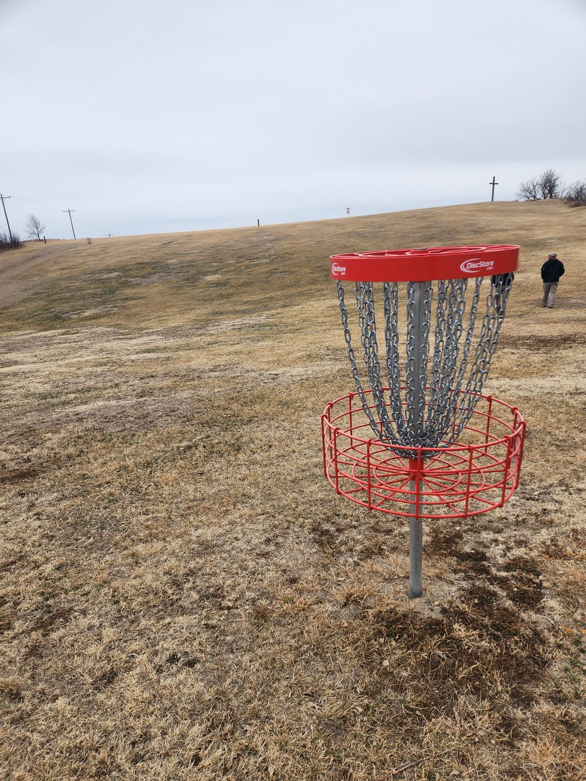 Hole 8 Basket looking back at the Tee