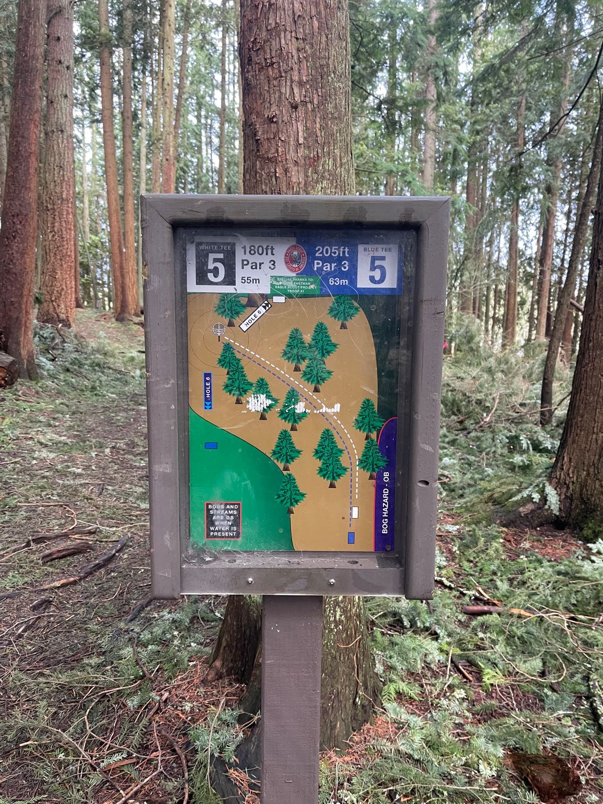 Hole 5 sign