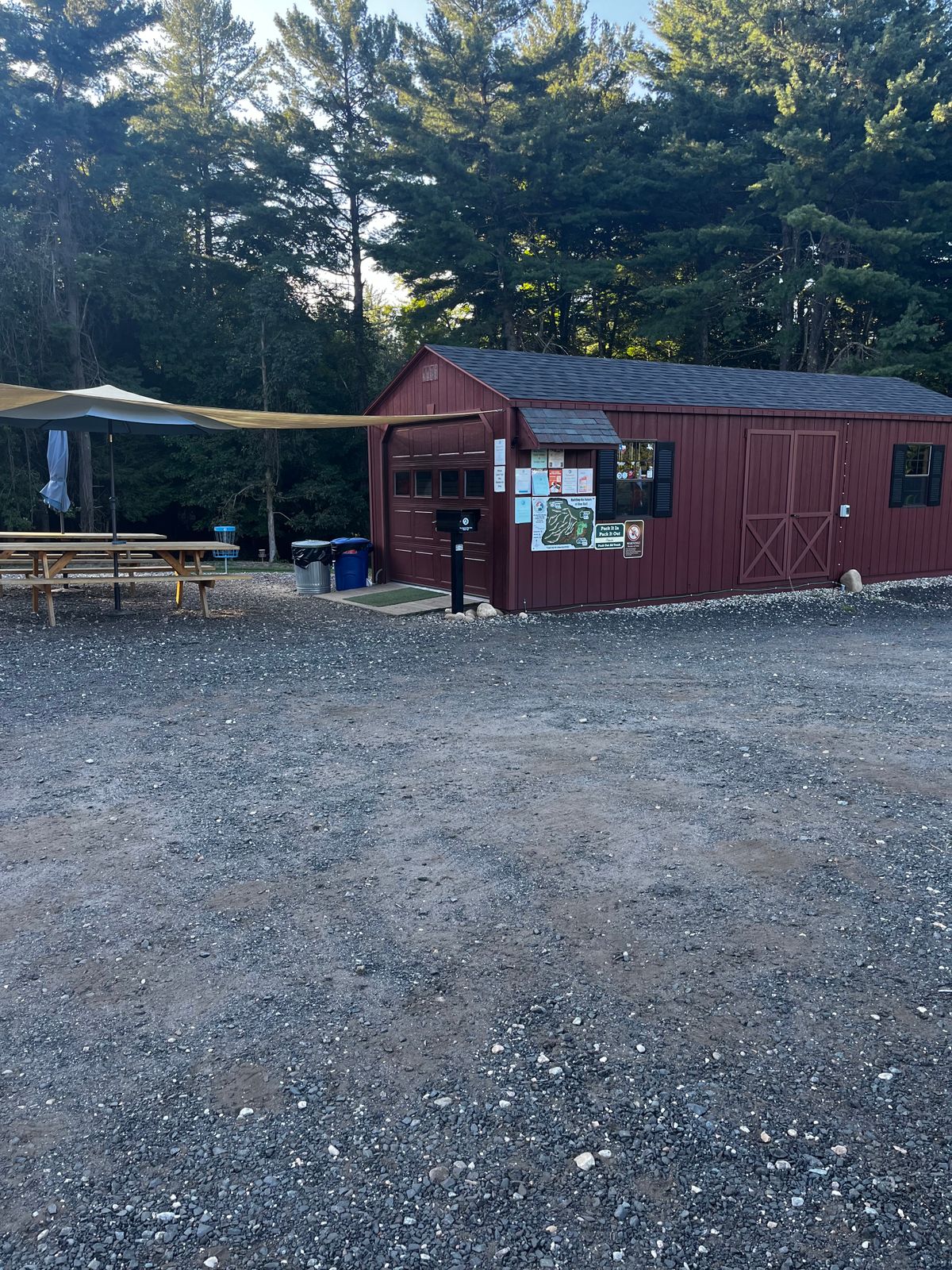 Pro shop exterior and picnic area.
