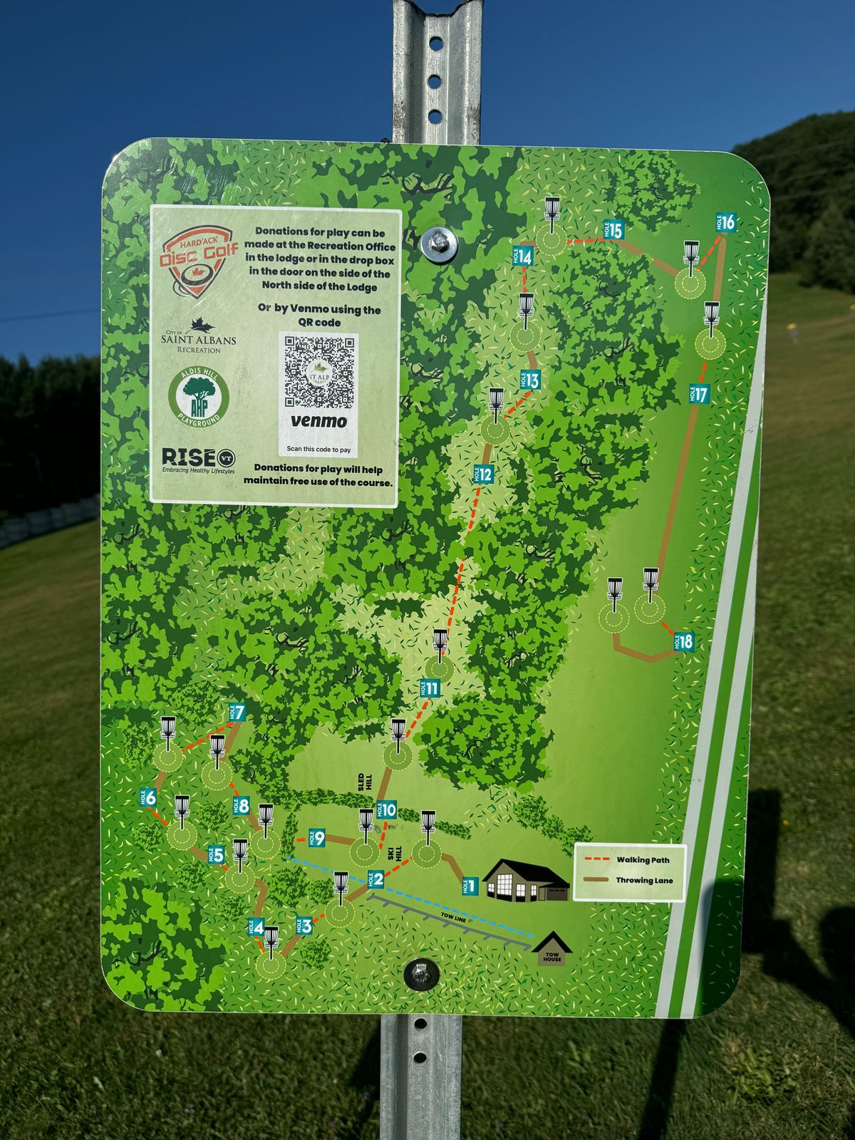 Better photo of the course. 8 and 9 are missing sign posts as of upload.