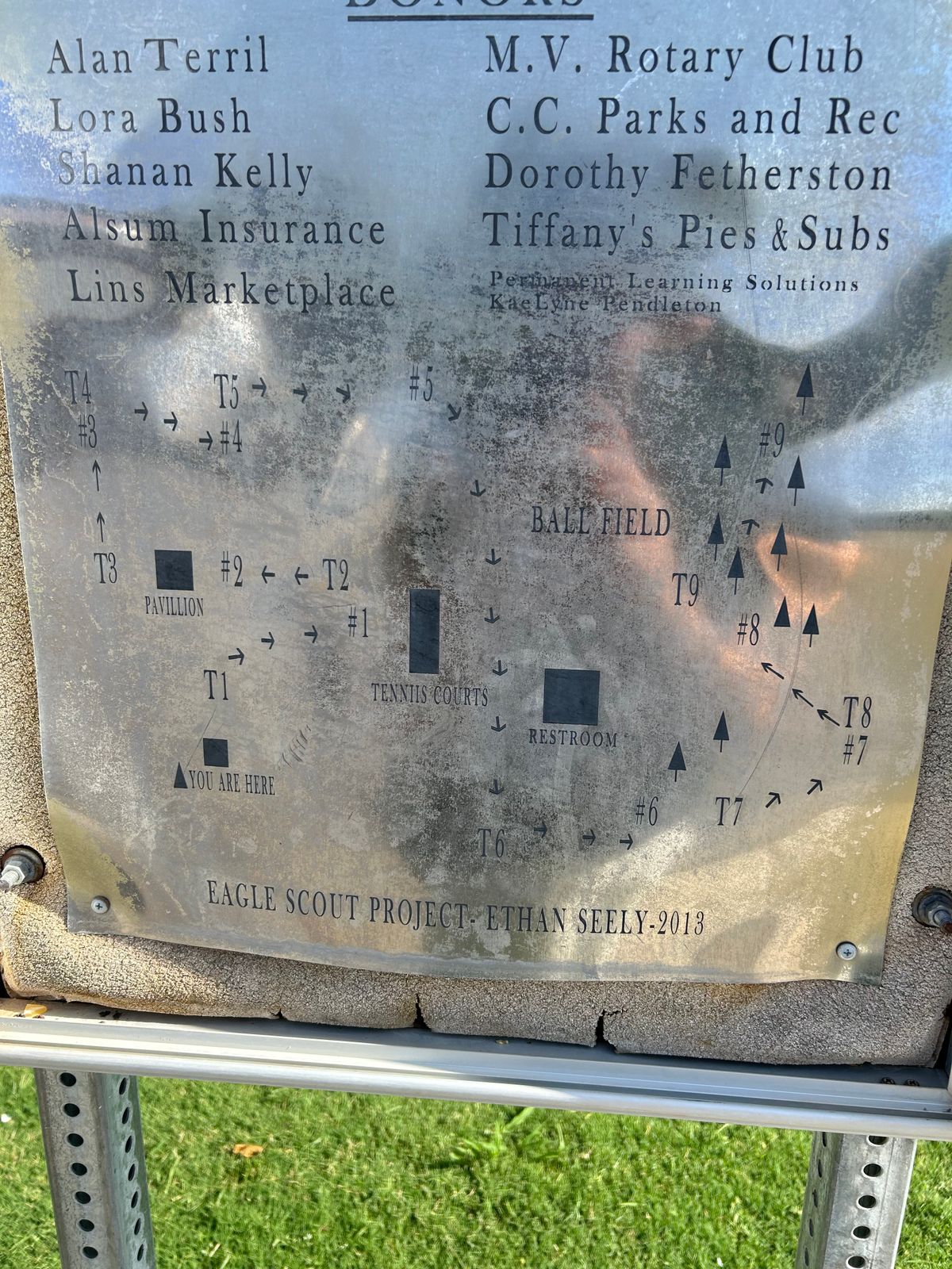 Map of the course, hole 7 is in a different location