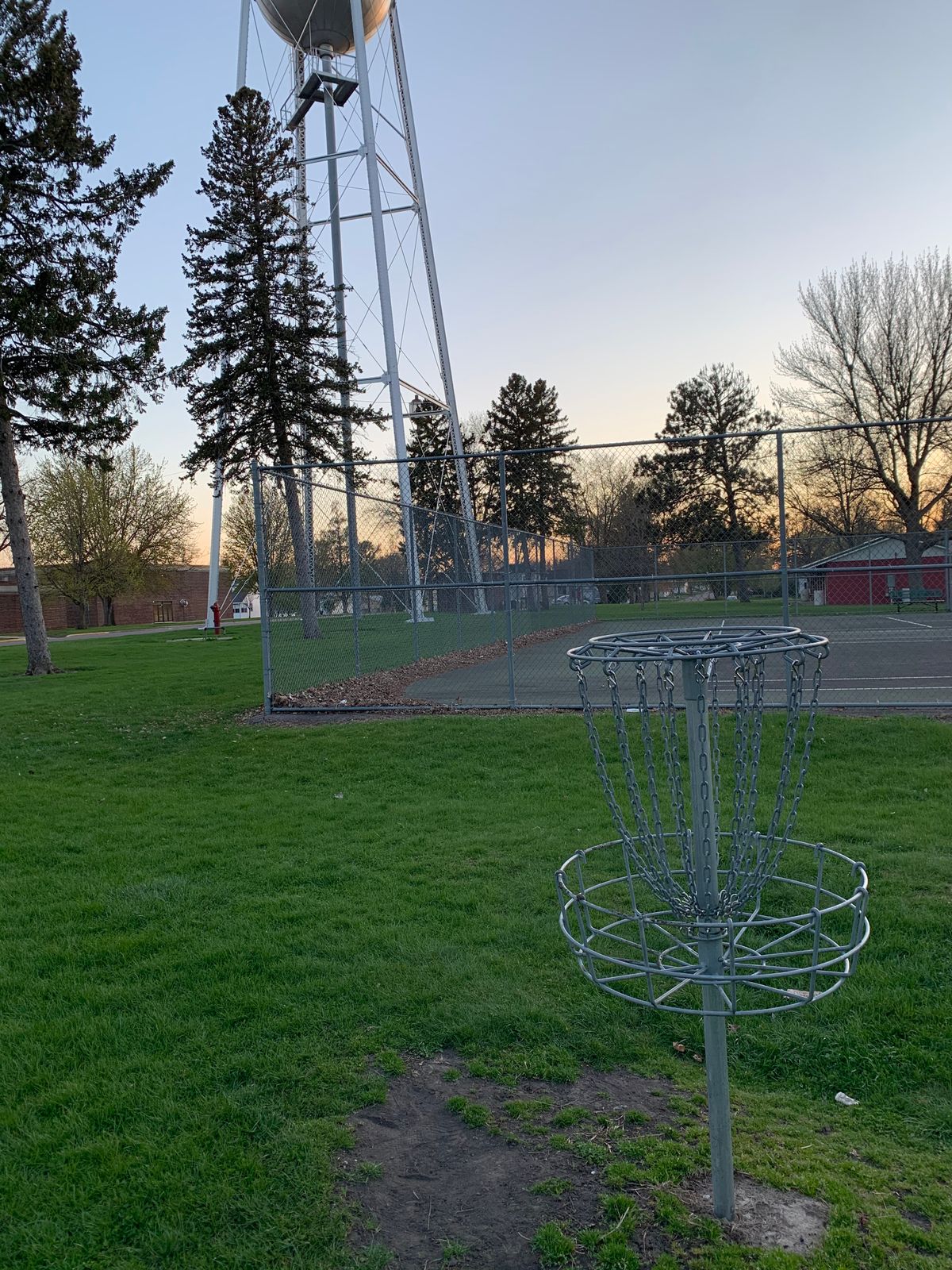 Hole 2 basket view back to teepad