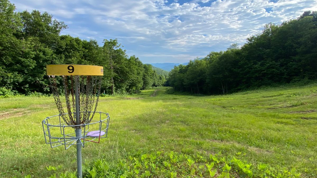 Green of 9 looking back down the fairway
