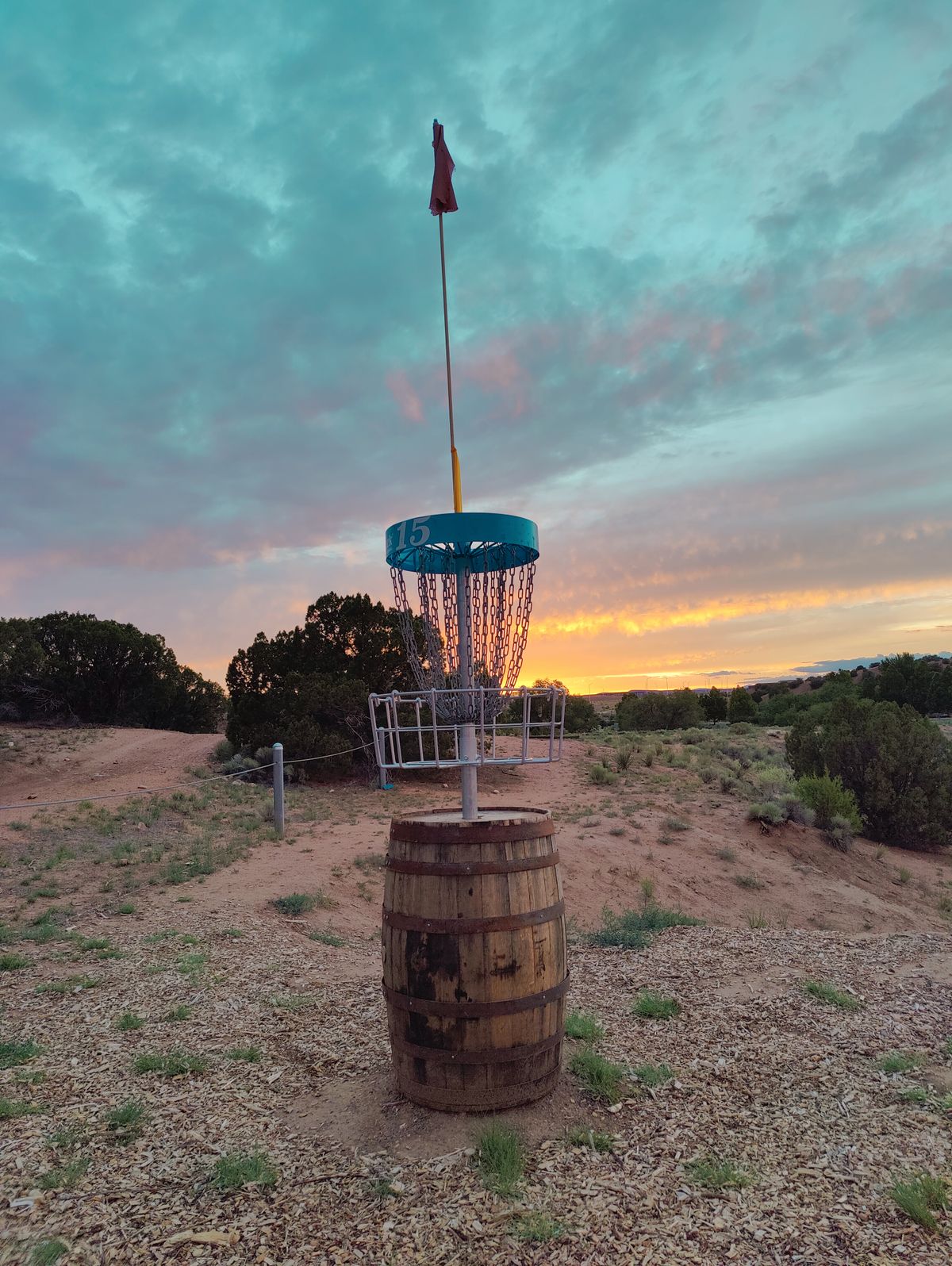 Elevated basket for hole 15.