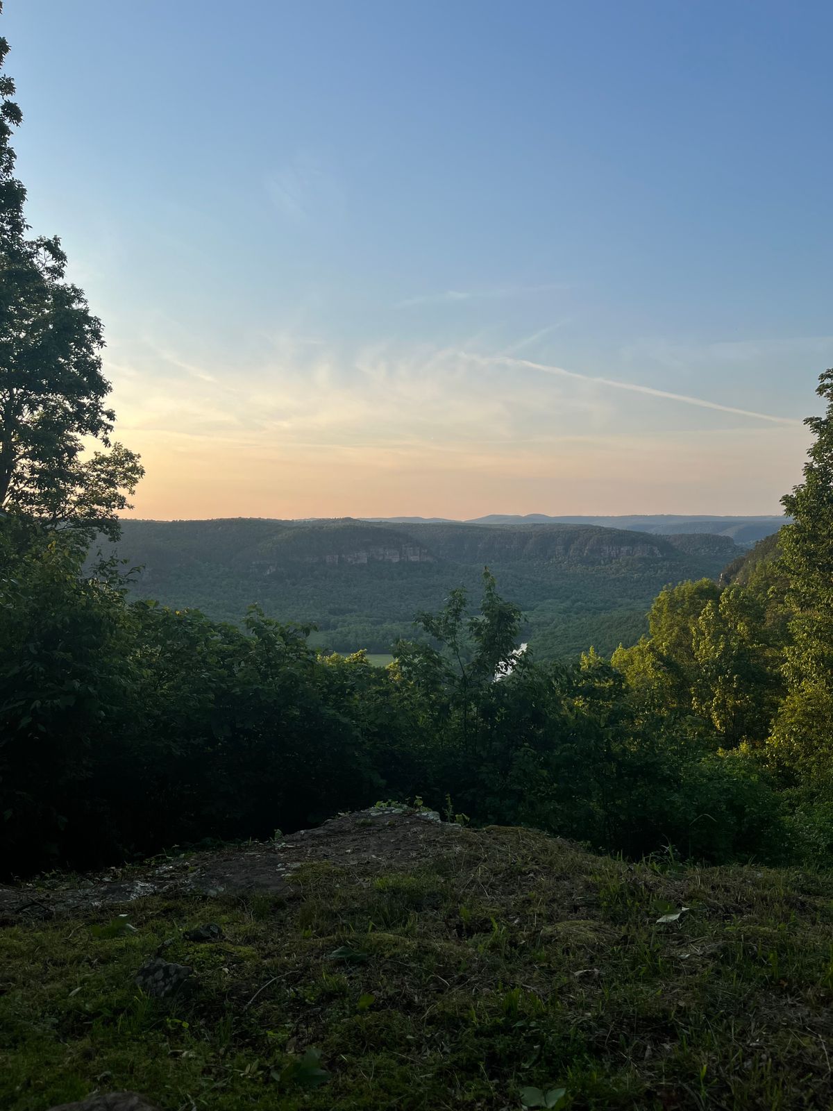 View from behind Kaetzell Lodge at Mt. Eagle . This is a short hike or drive from the course.