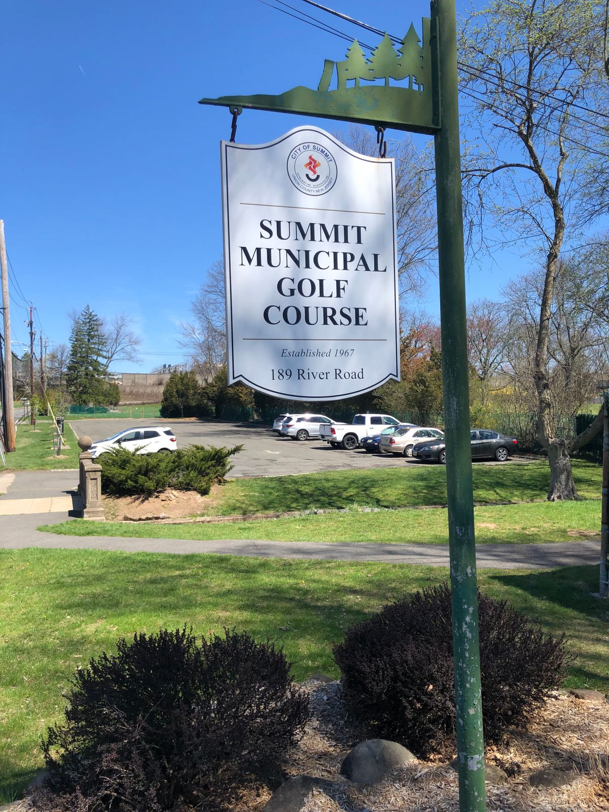 Welcome sign with address.