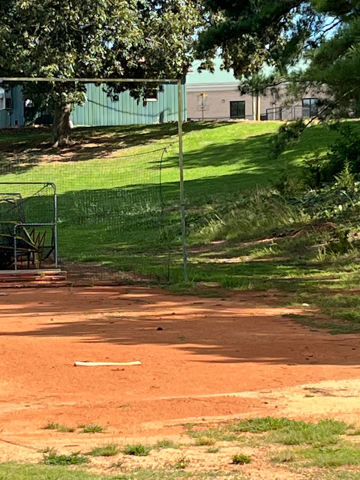 Hole 2 is a slight right but all uphill after clearing the softball obstacle.