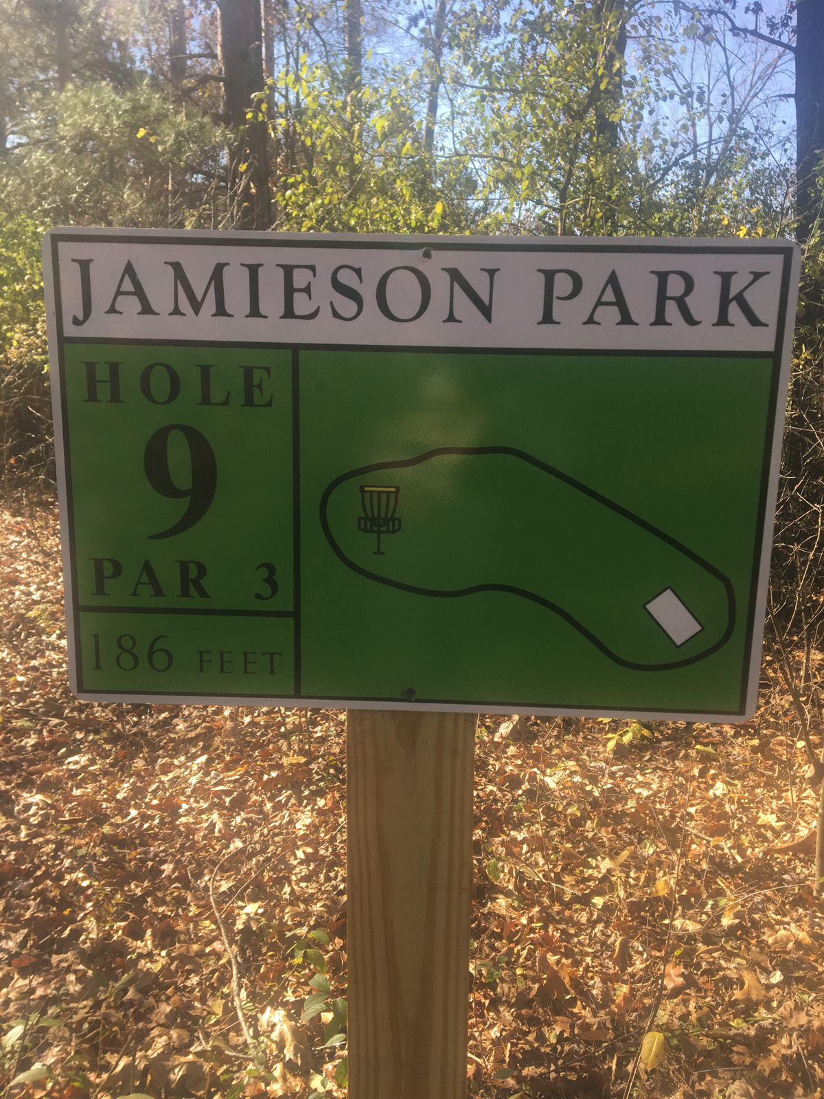 Hole 9 sign