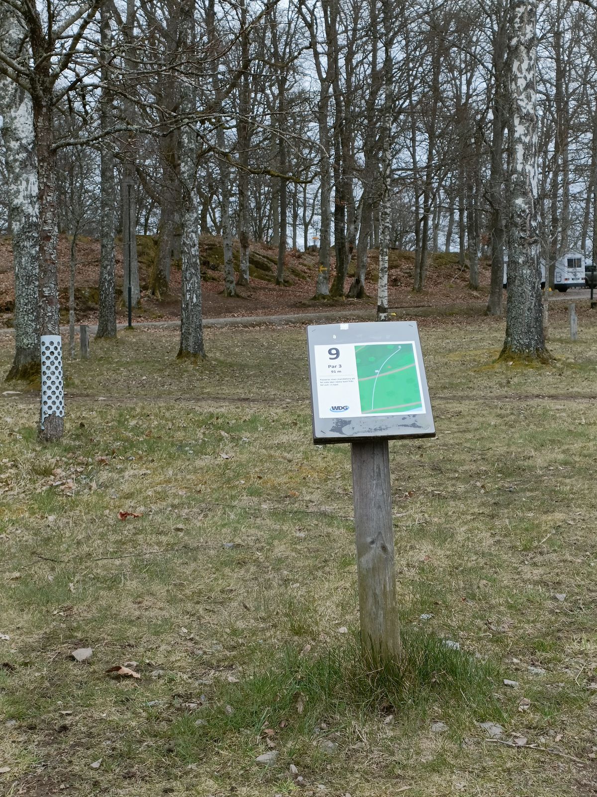 Hål 9. Ny discgolfpark korg
