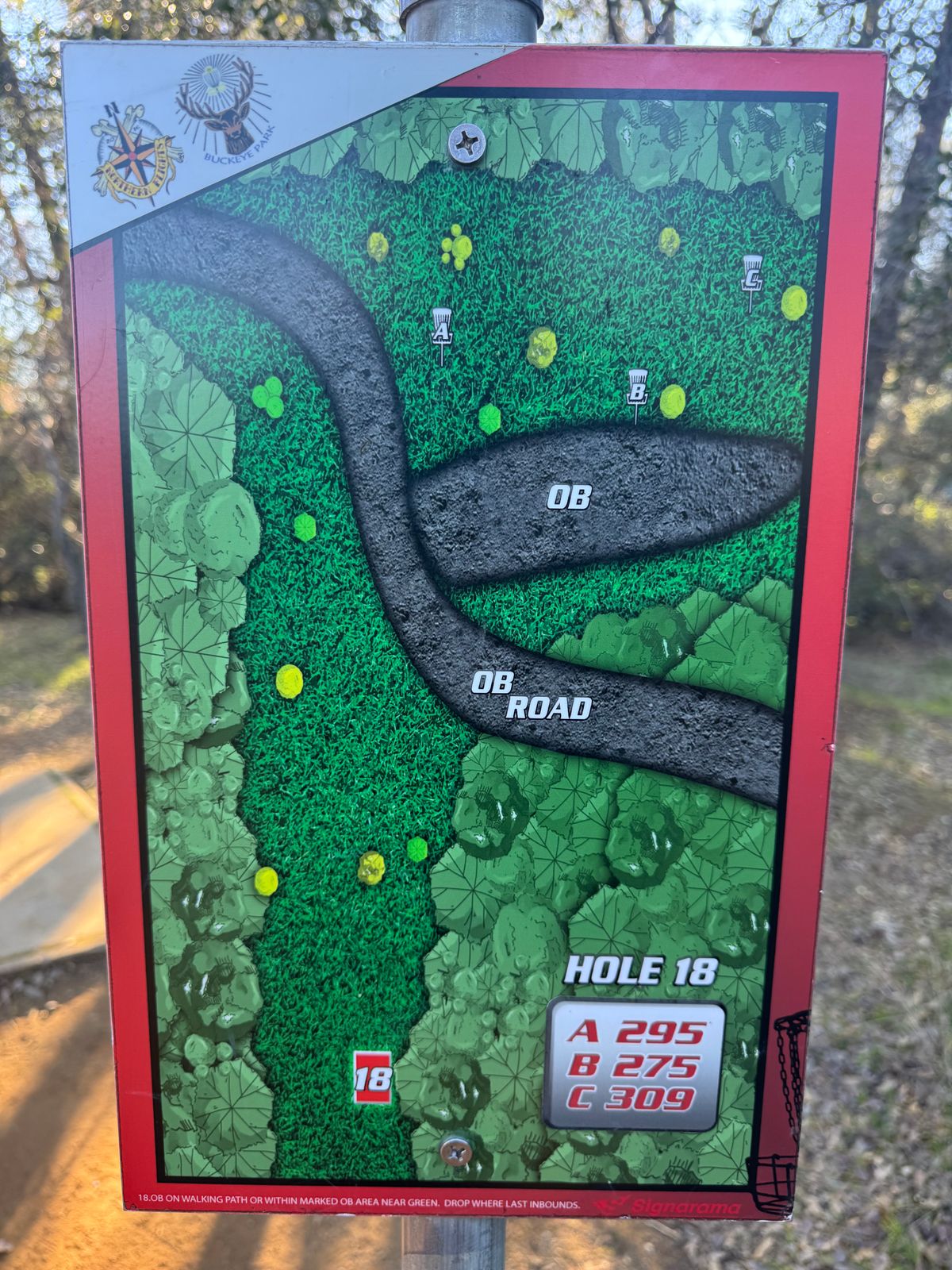 Hole 18 Tee Sign