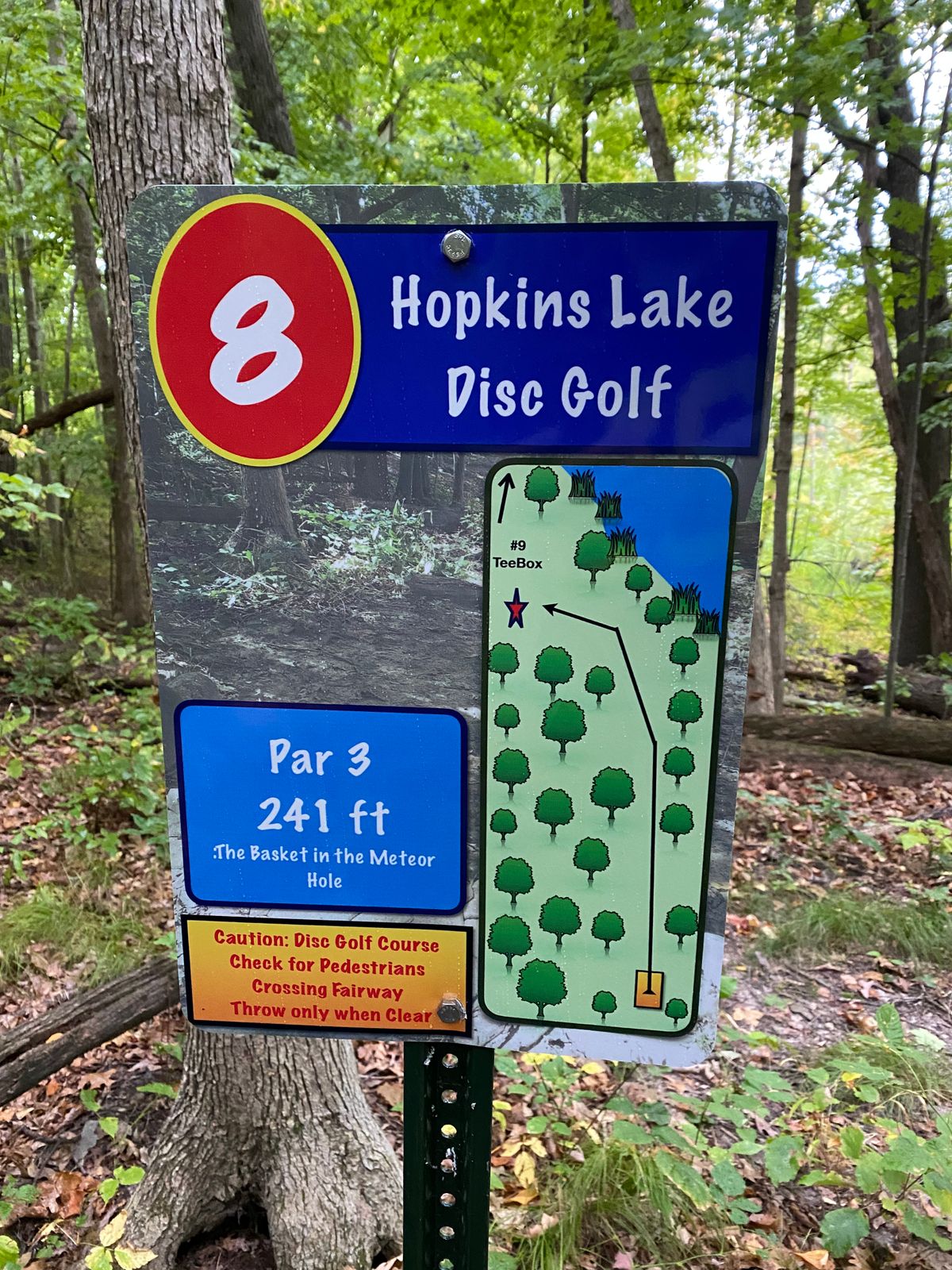 Hole 8 Tee Sign.