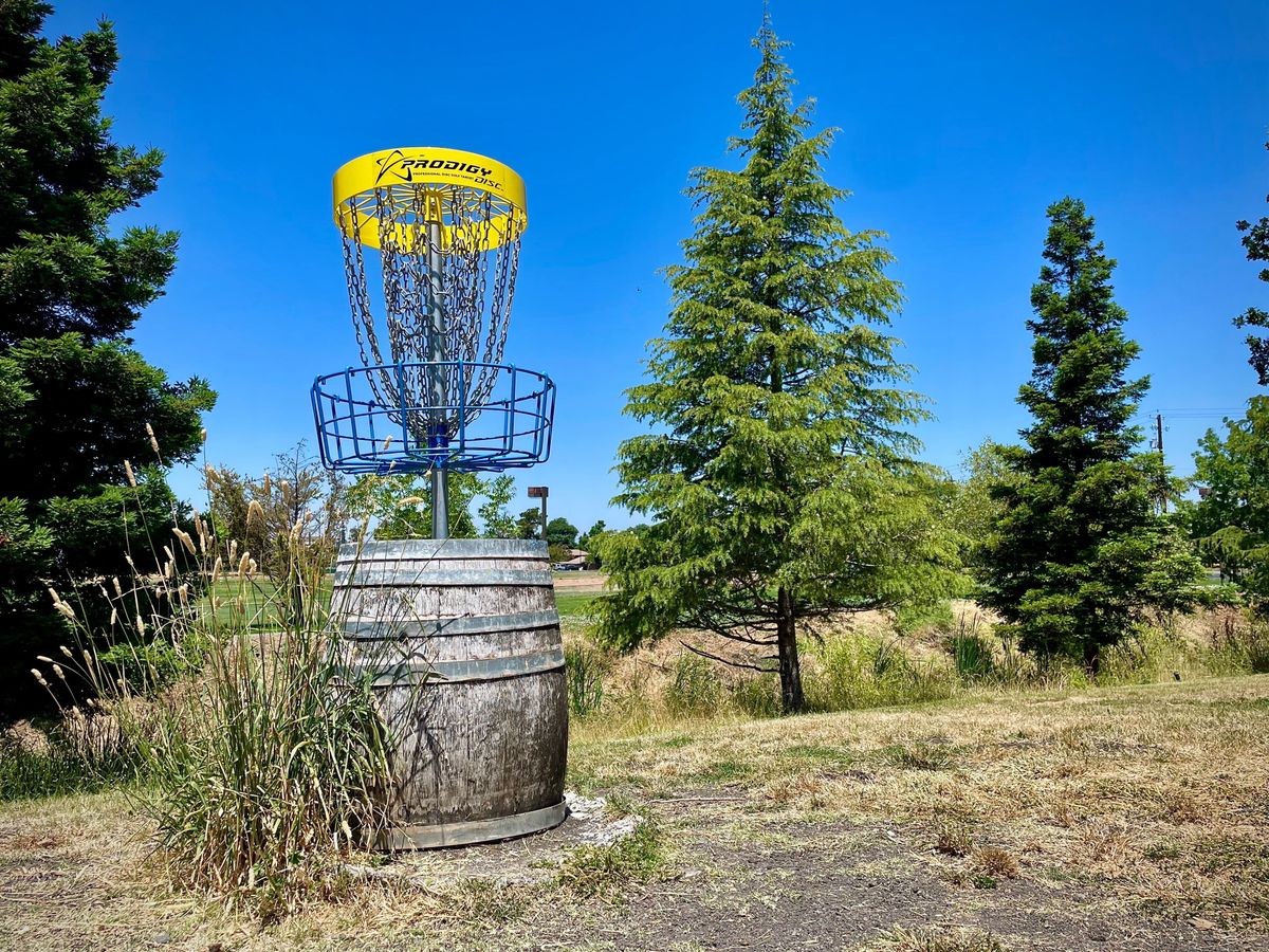 Hole 1, new T2 baskets installed on 7/4/23