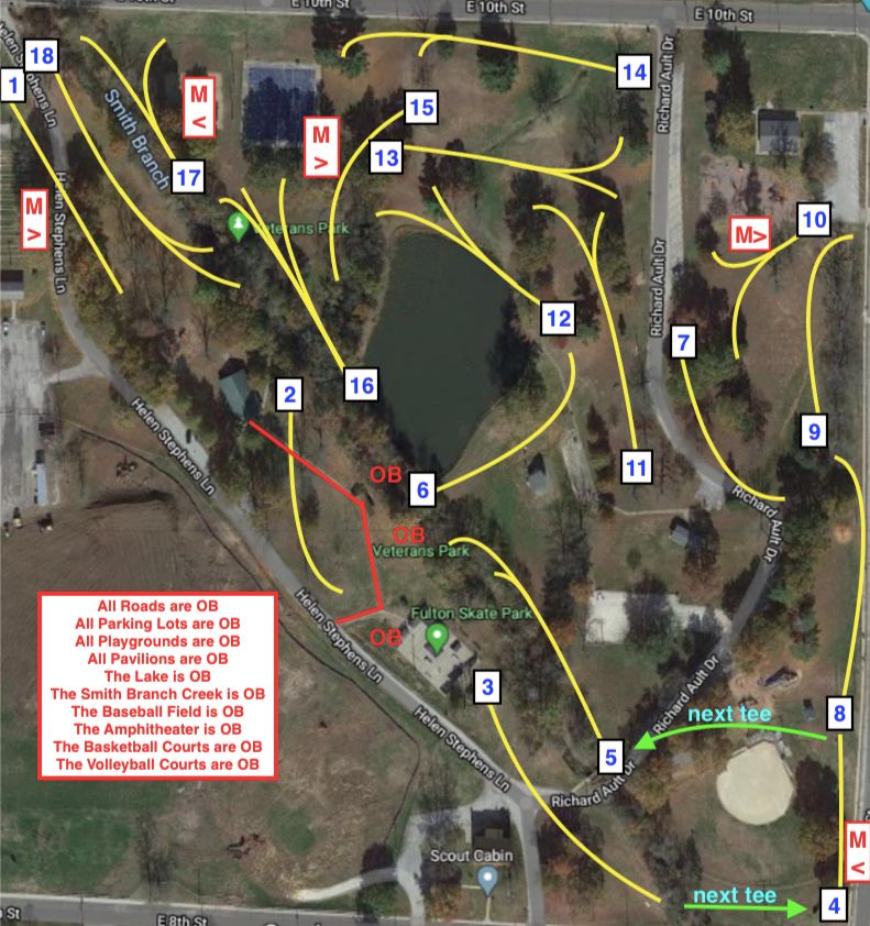 Layout of the course.  Start on west side at the corner.