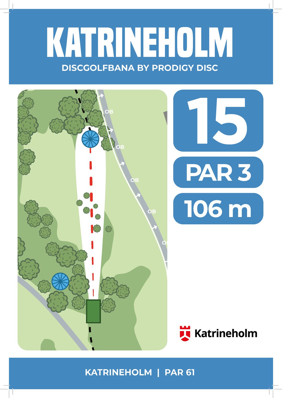 Hålkarta 15, par 3, 106 m