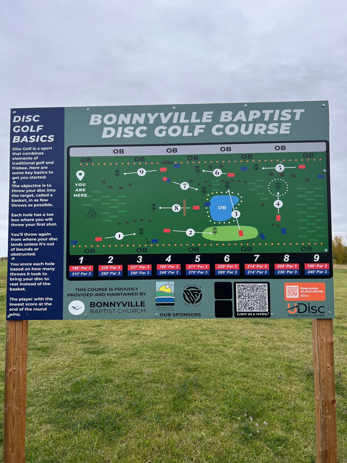 Main Sign with Course Map and Instruction