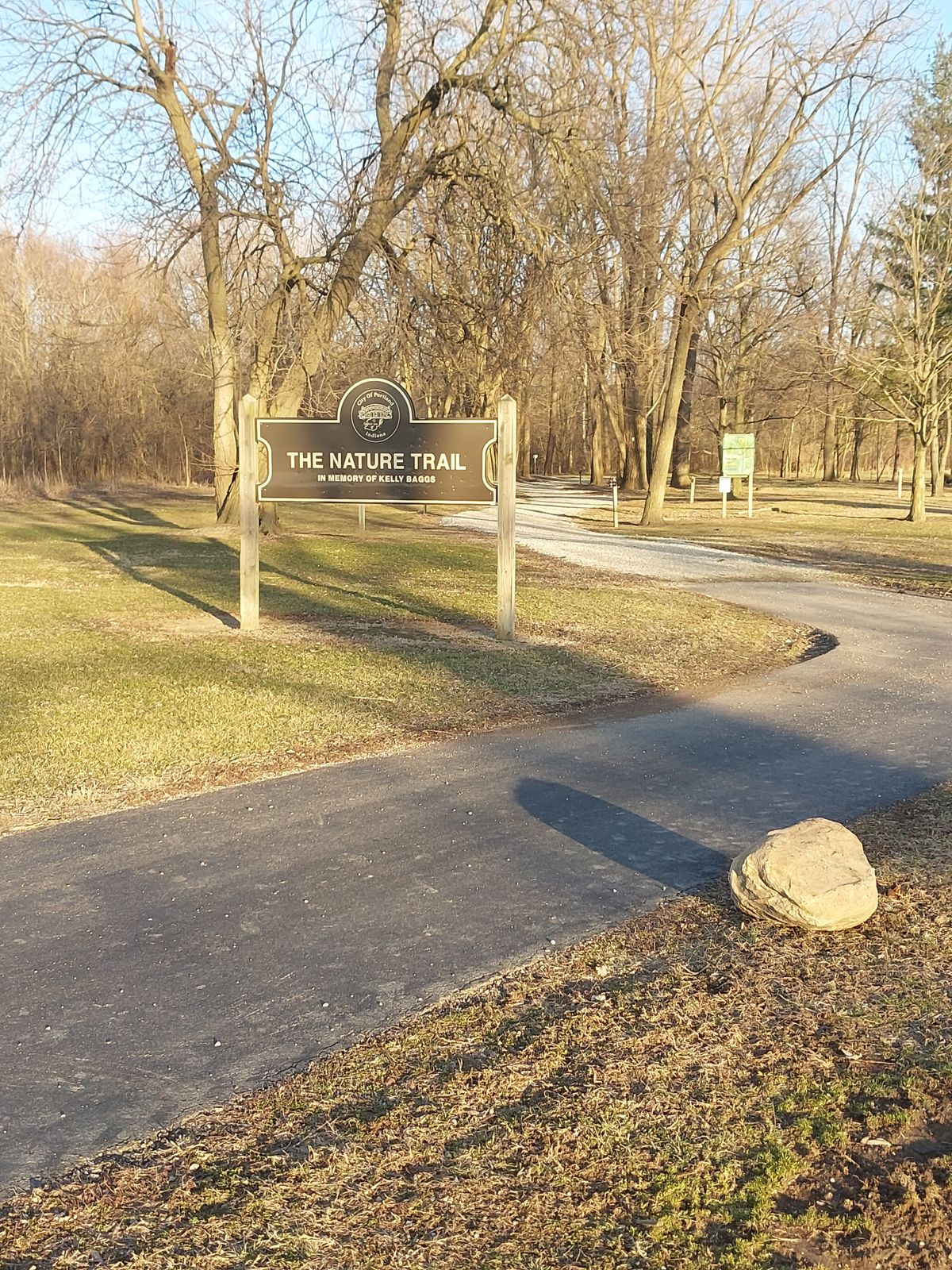 Walking trail through the course.  This park does serve many functions so please have consideration for others using the various features.