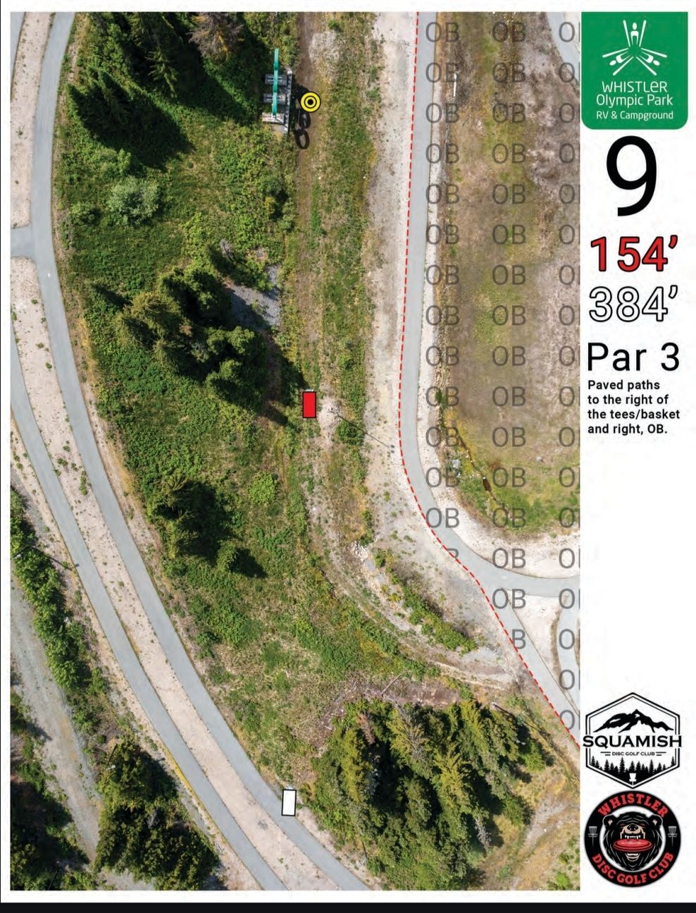 Tee sign for hole 9.