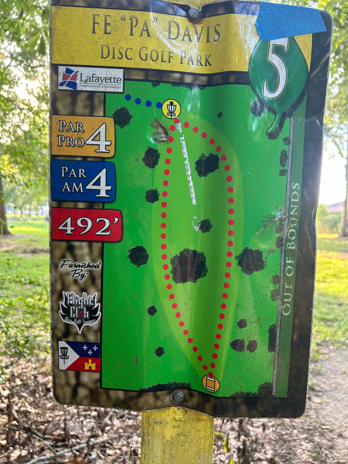 Hole 5 Tee Sign