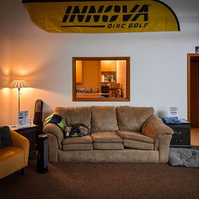 Lounge area for the simulator