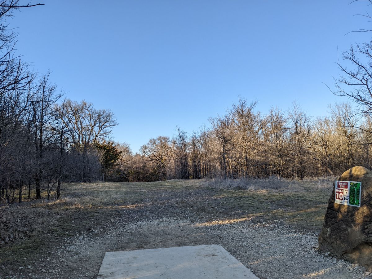 Hole 10 - tunnel shot, then sharp dogleg left.