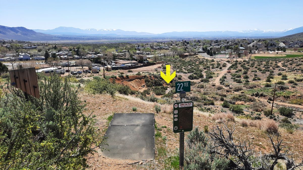 Hole 22. Top of the world shot. Many ways to throw this one.