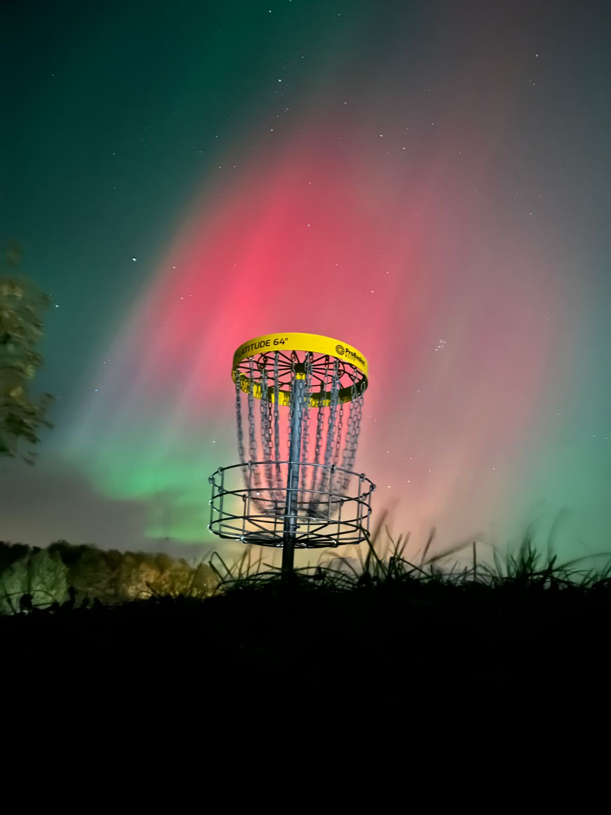 Nordlys over Kibæk Discgolf