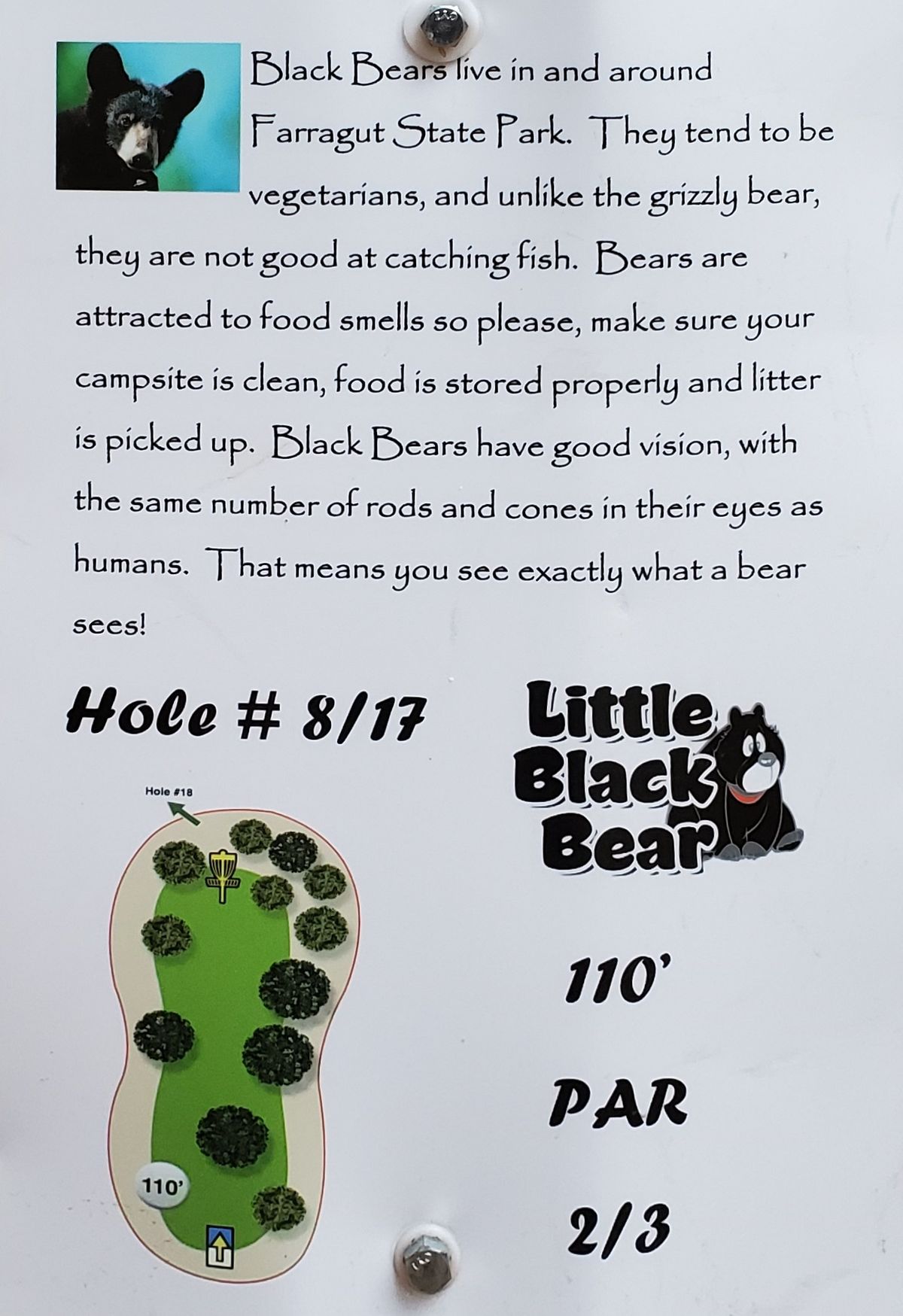 Tee sign hole 17/8 [9 hole]