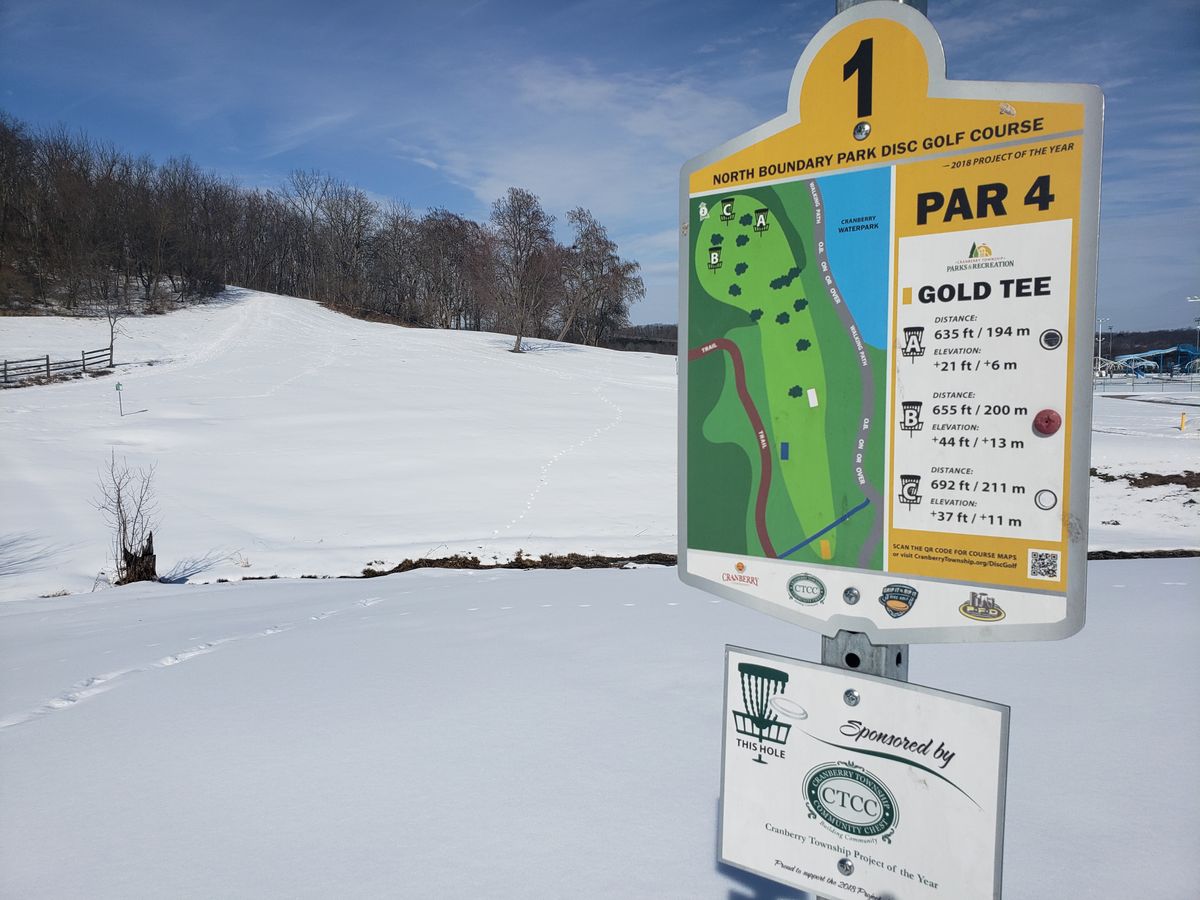 golf tee in winter
