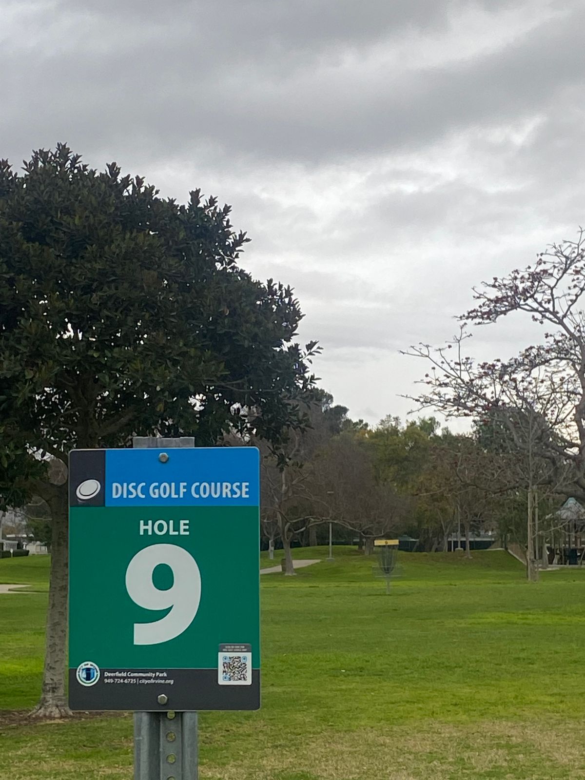 Hole 9 start and basket