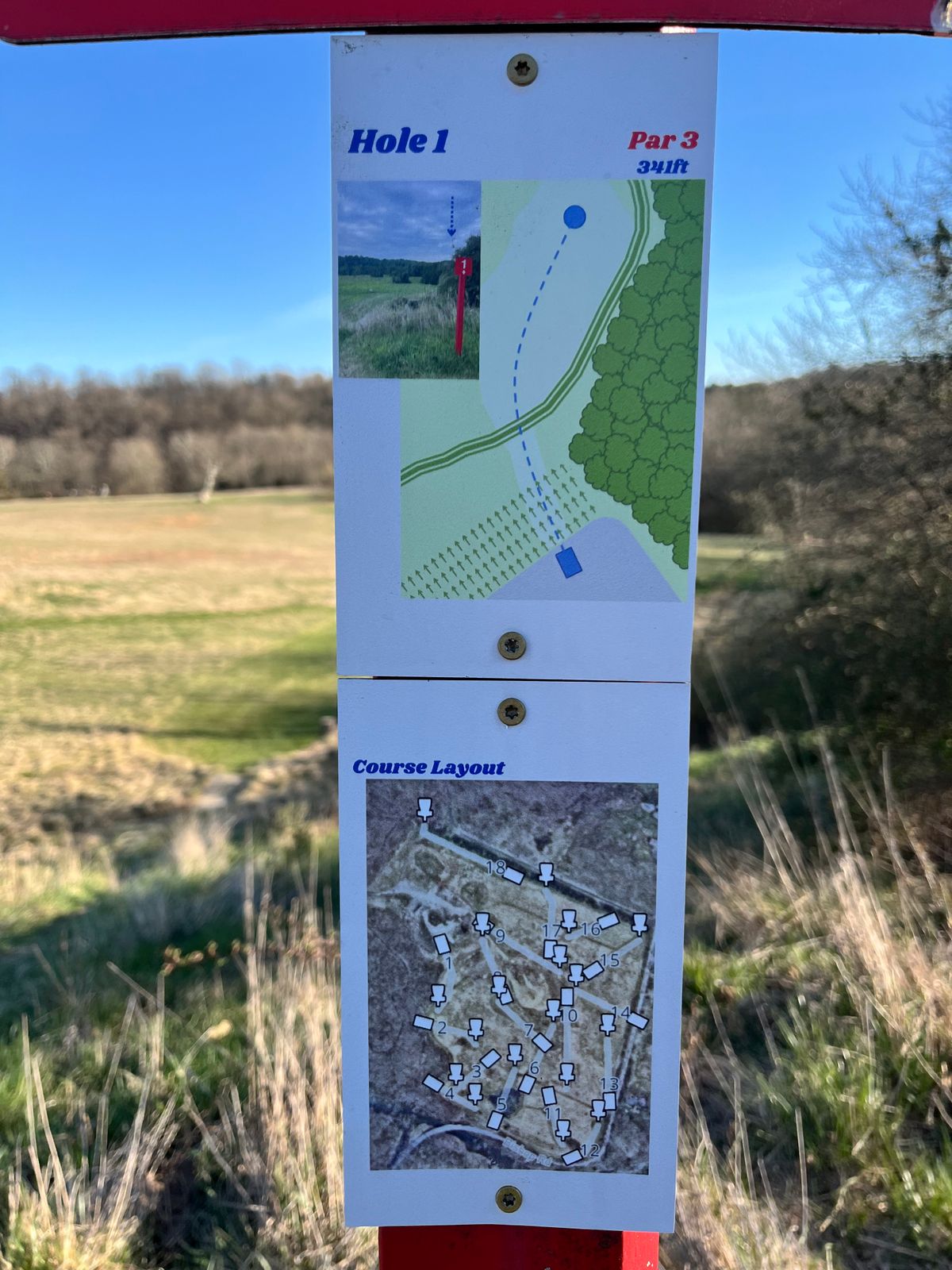 Hole 1 Tee Sign