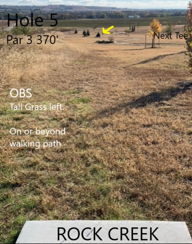Hole 5 tee sign