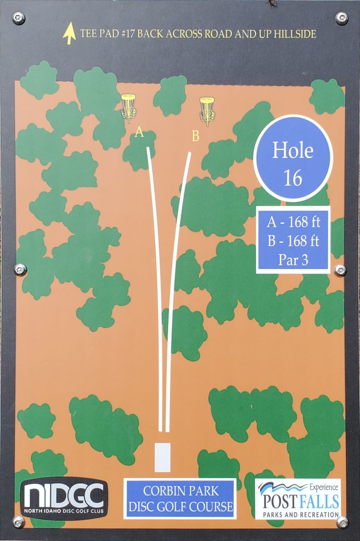 Tee sign hole 16