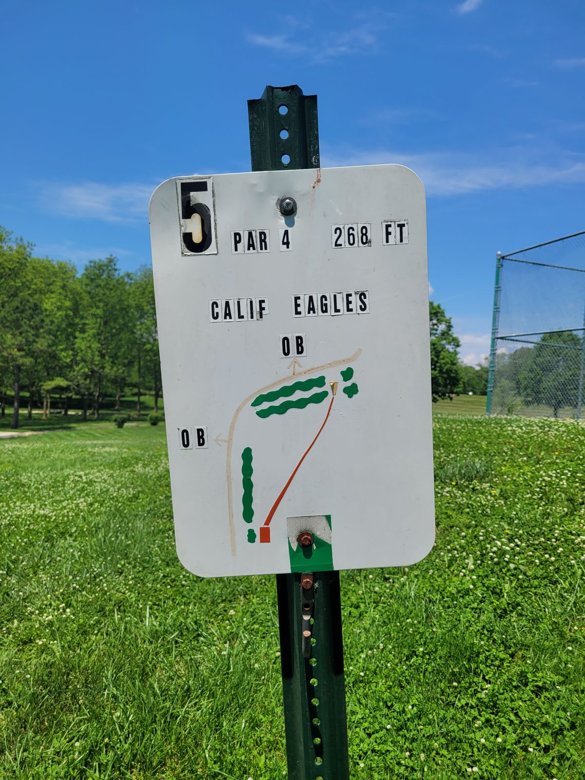 Hole 5 Tee Sign