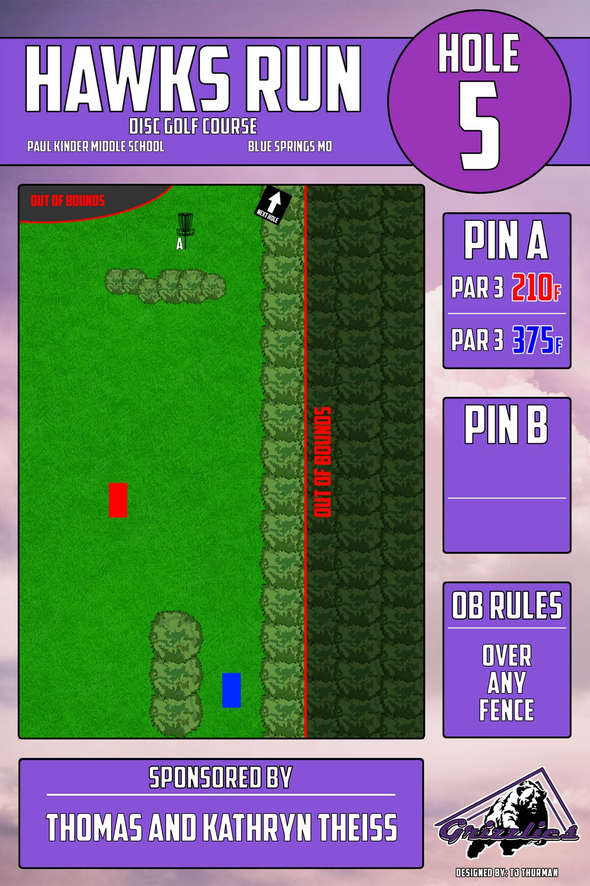 Hole 5 - Tee Sign