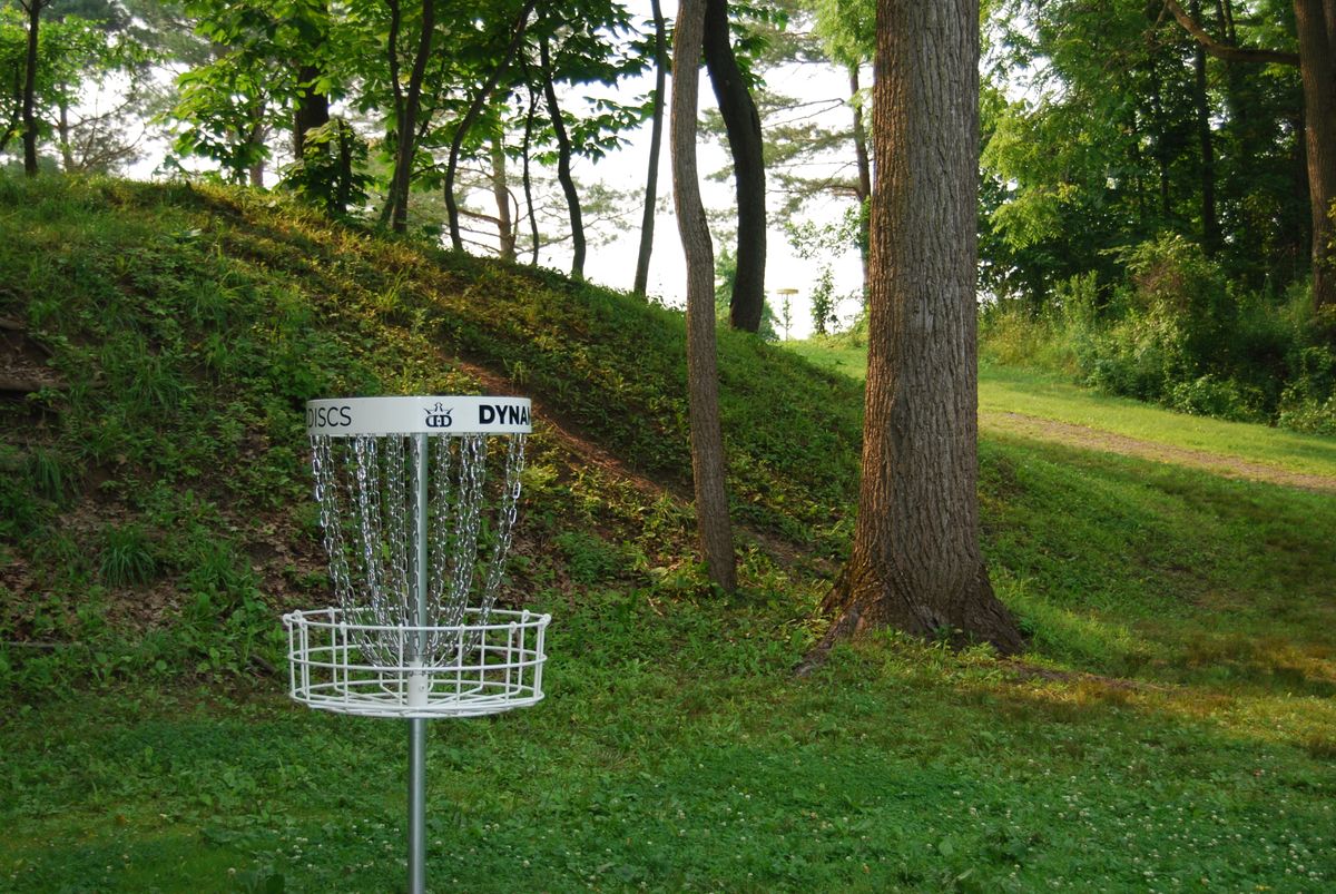 Hole 14 Long basket looking at hill/fairway
