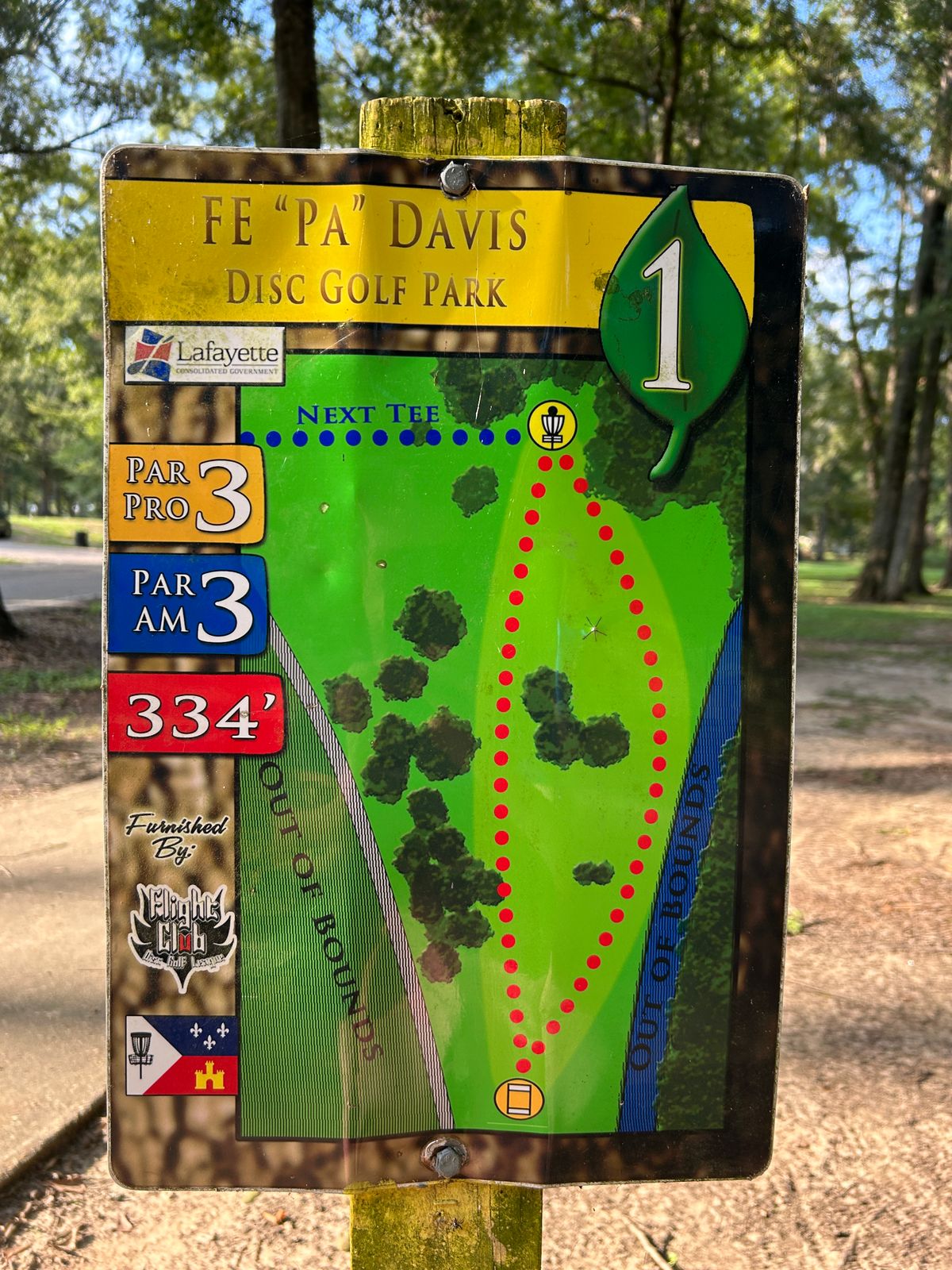 Hole 1 Tee Sign