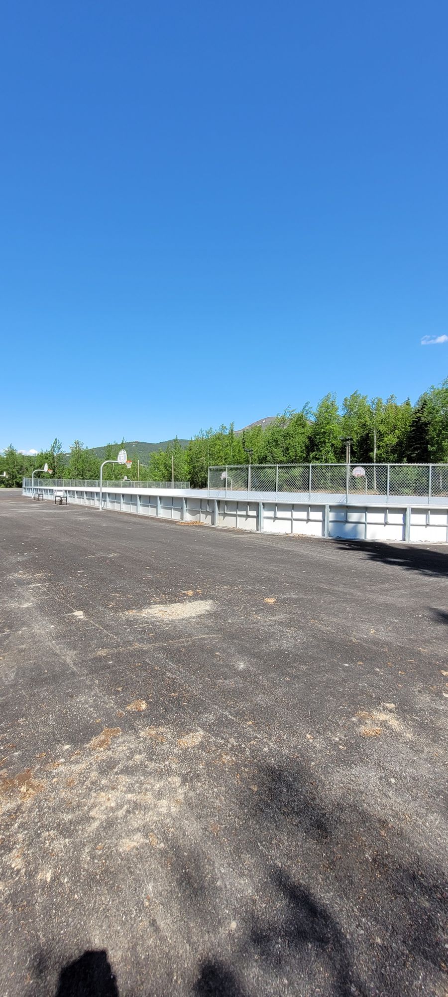 The parking lot east to the track has changed.