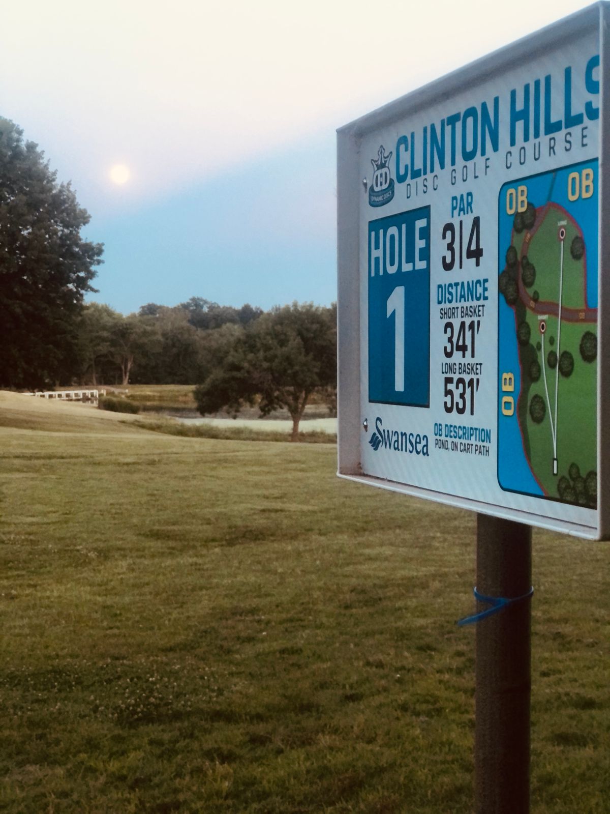Hole one at dusk.