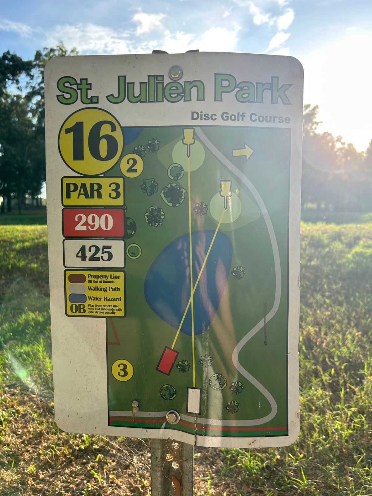 Hole 16 Tee Sign