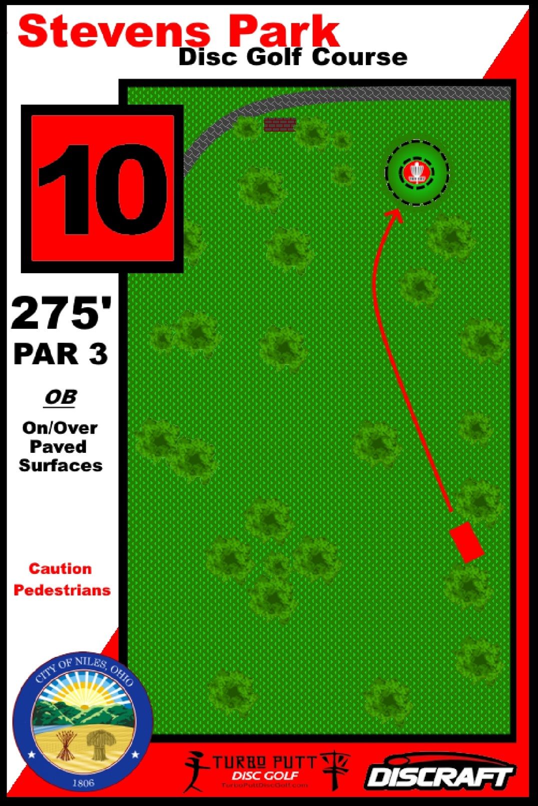 Hole 10 Red Tee Sign