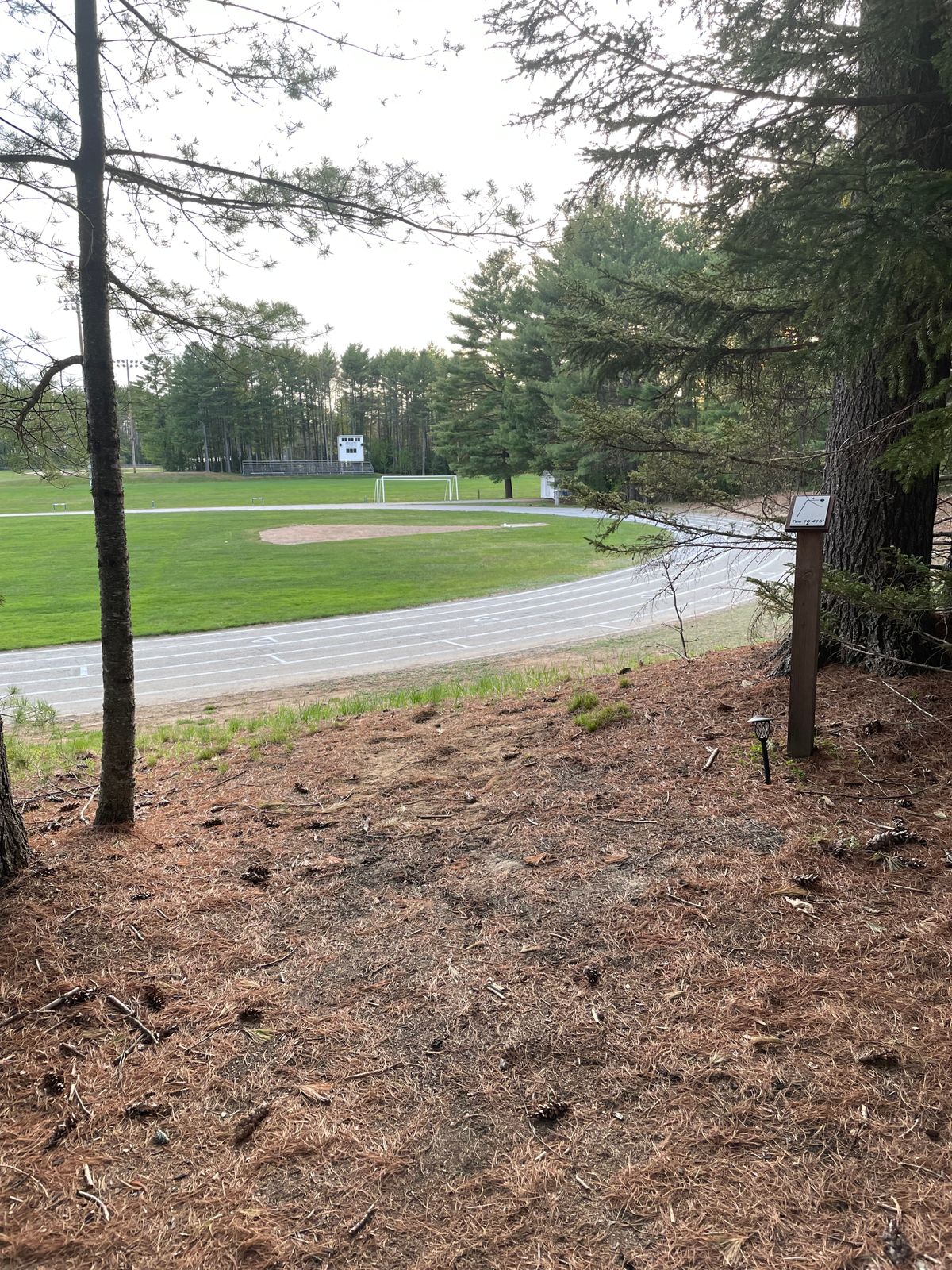 Hole 10 tee (basket is to the right of the soccer goals)