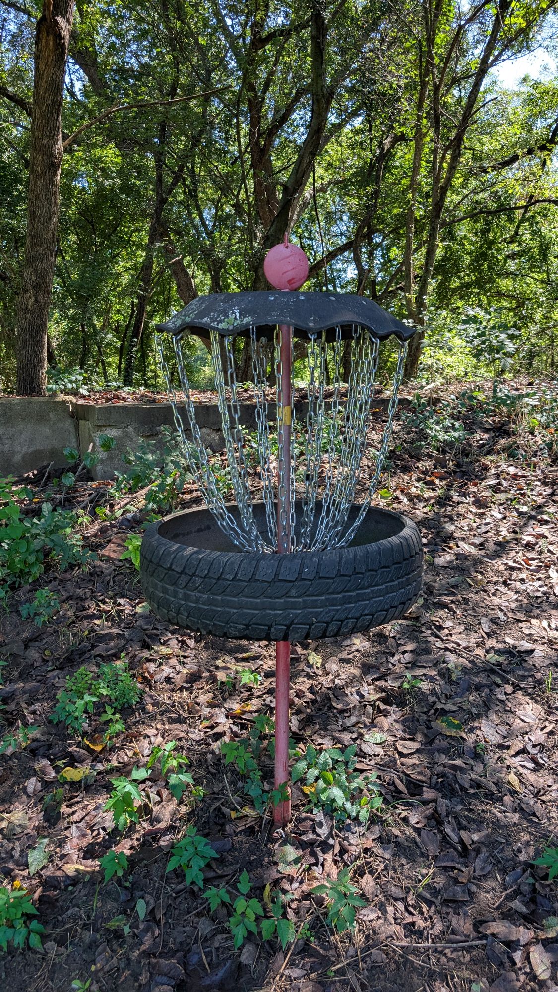 Hole one basket.