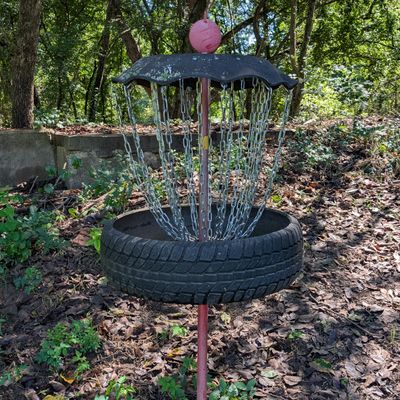 Hole one basket.
