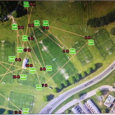 Trash cans disc golf course.