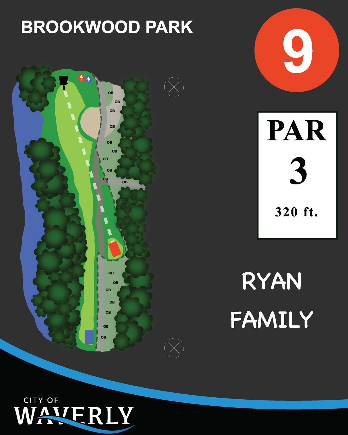 Hole 9 red teepad sign