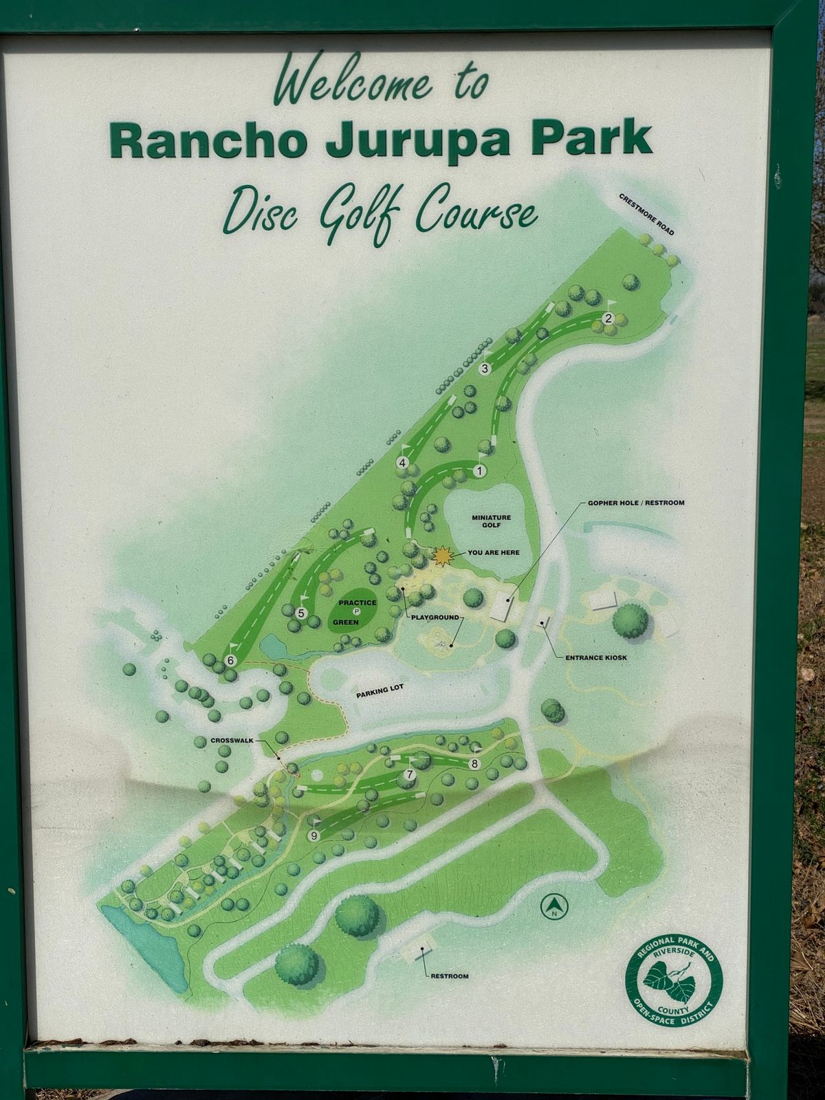 Map of Rancho Jurupa parks course.