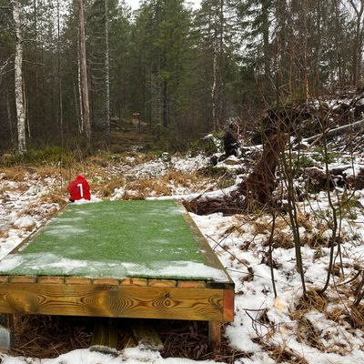 Utsikt fra rødt utkast på hull 1.