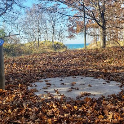 Tee #9, shooting into the dunes of Lake Michigan